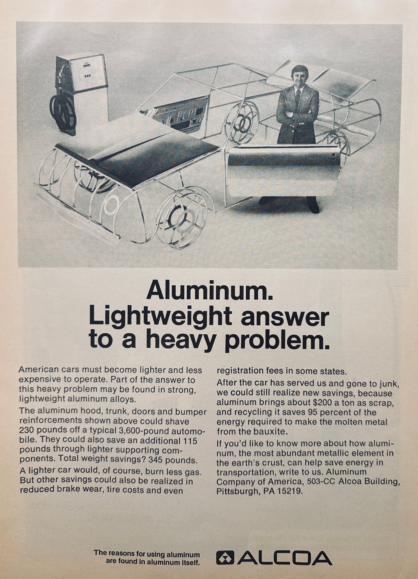 1976 Alcoa - Aluminum. Lightweight Answer to a Heavy Problem - Promo Ad