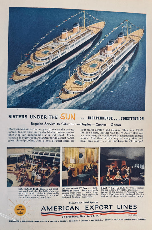 1951 American Export Lines - Independence & Constitution - Cruise Liners