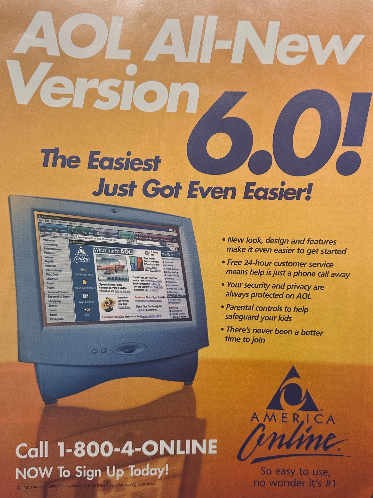 2000 AOL America Online Magazine Ad