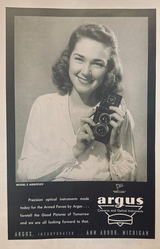 1945 Argus Model E Argoflex Magazine Ad