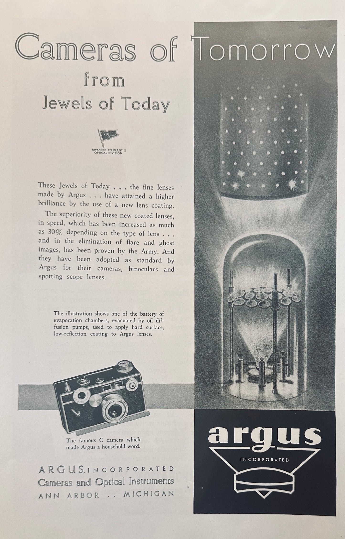 1945 Argus Model C  & Pratt & Whitney Engines Go To War Magazine Ad