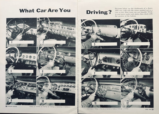 1955 Steering Wheel - Dashboard Quiz - Match the Picture to the Make - Entertaining!