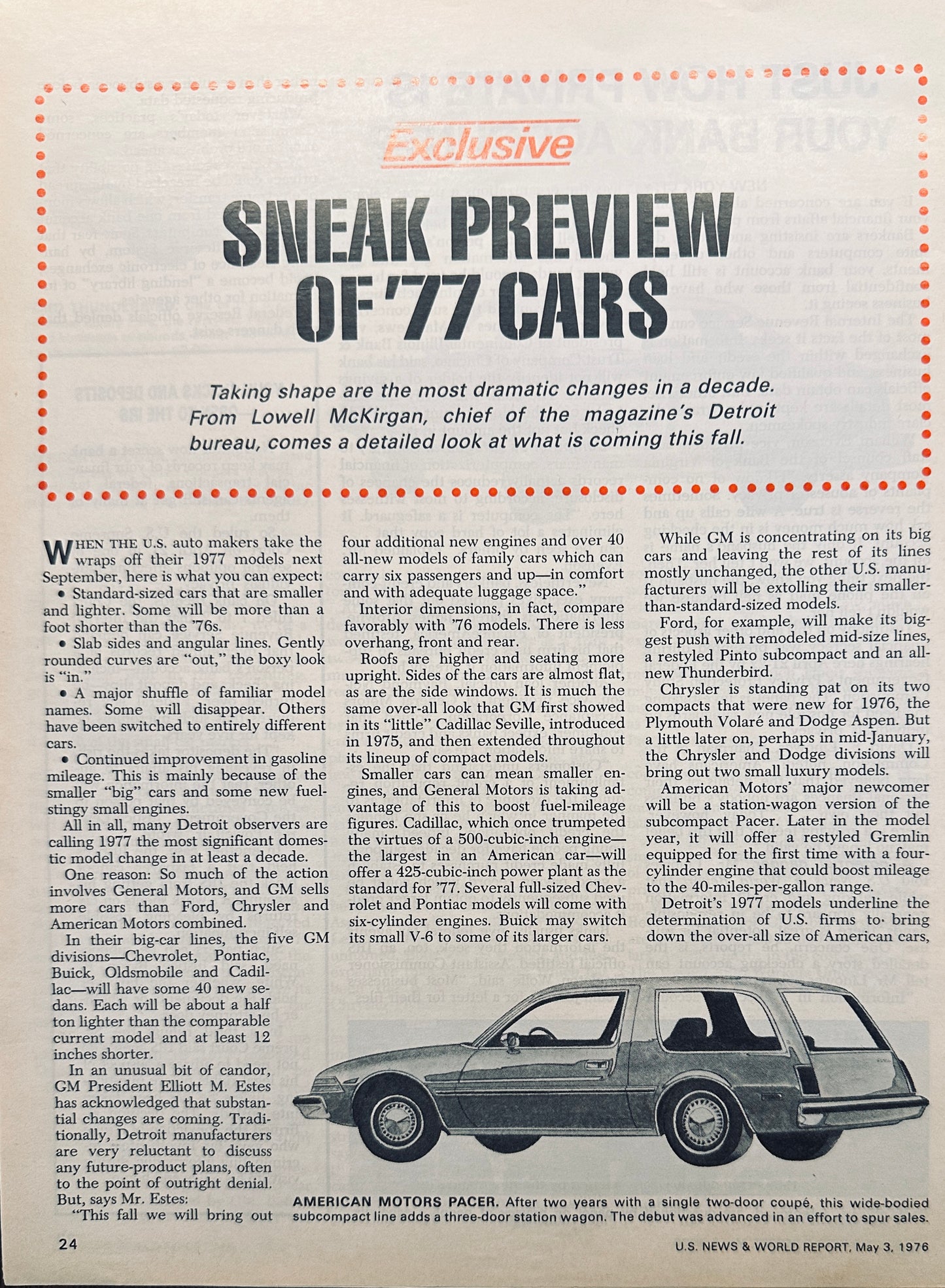 1977 Sneak Preview of 1977 American Cars Magazine Article