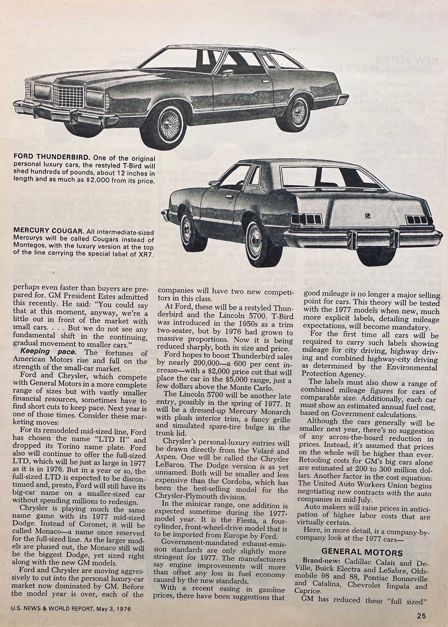 1977 Sneak Preview of 1977 American Cars Magazine Article