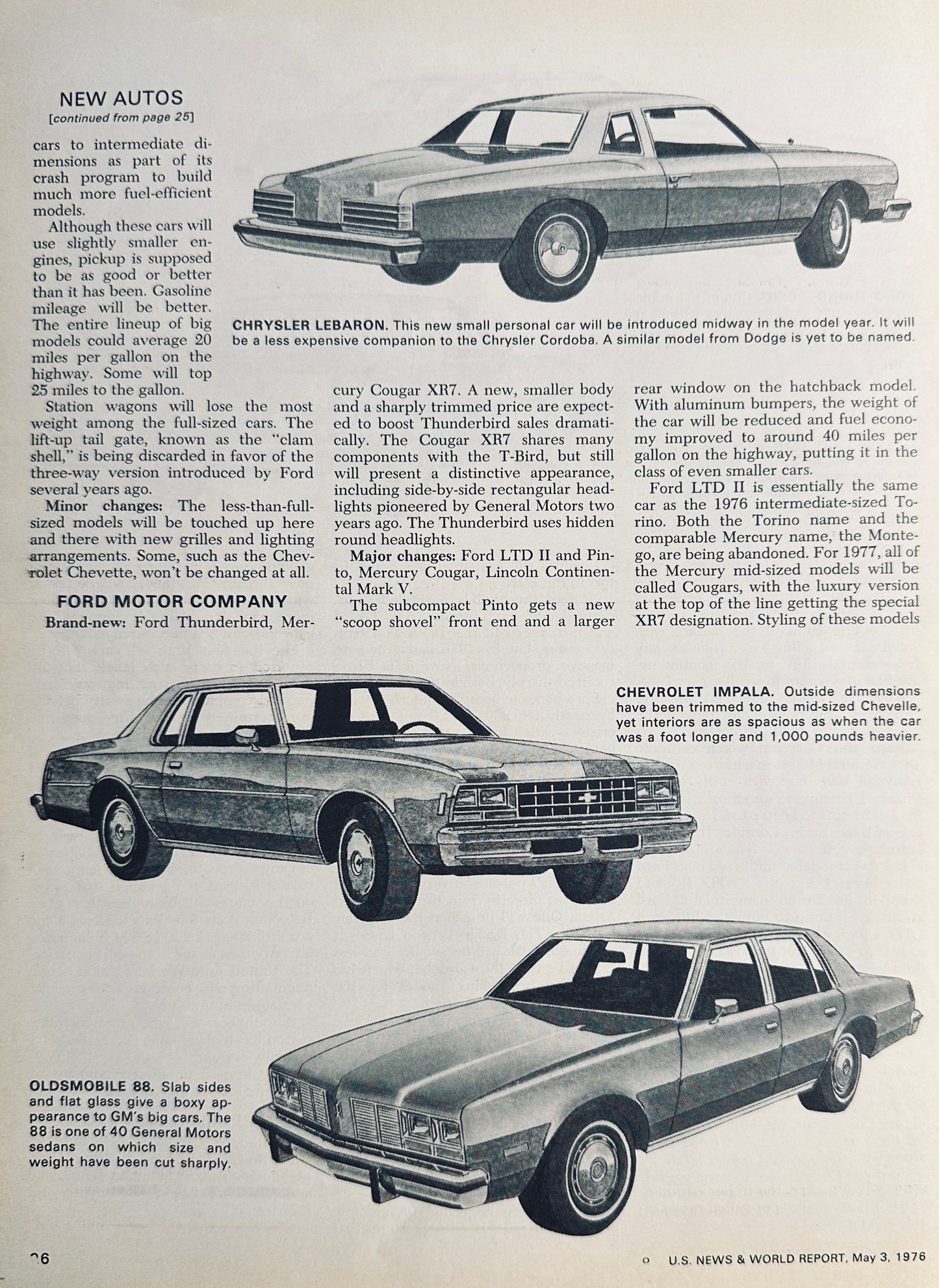 1977 Sneak Preview of 1977 American Cars Magazine Article