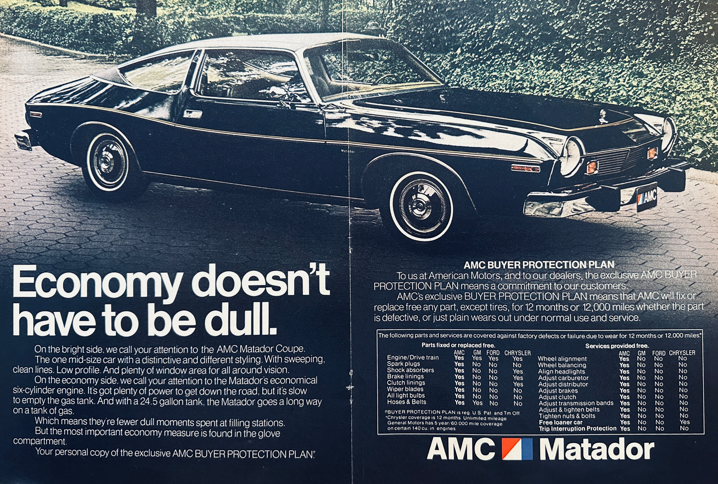 1975 AMC American Motors Corp Matador Centerfold - Magazine Ad