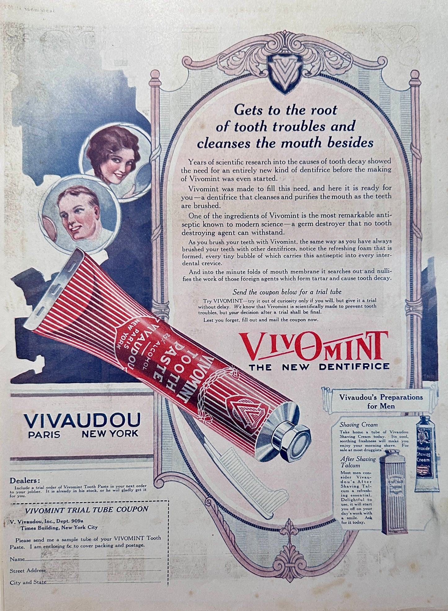 1920 VivoMint Dentifrice  & Rogers Bros Silverware Vintage Ad #2055