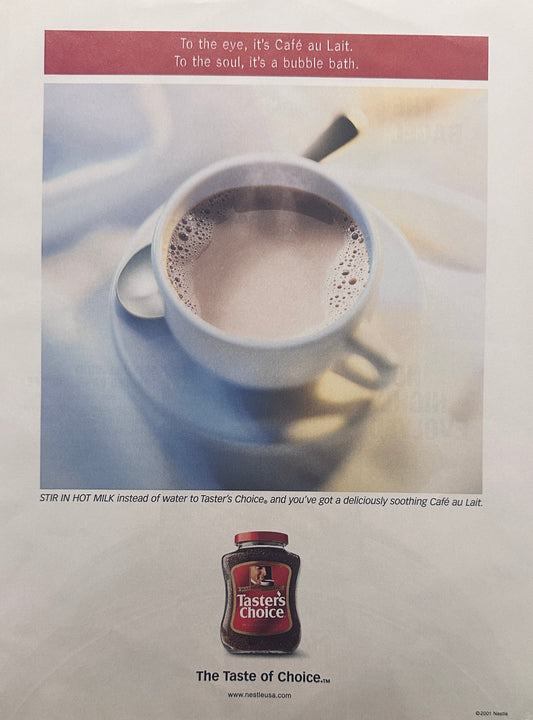 2001 Taster’s Choice Instant Coffee& Pillsbury Toaster Bagels Magazine Ad