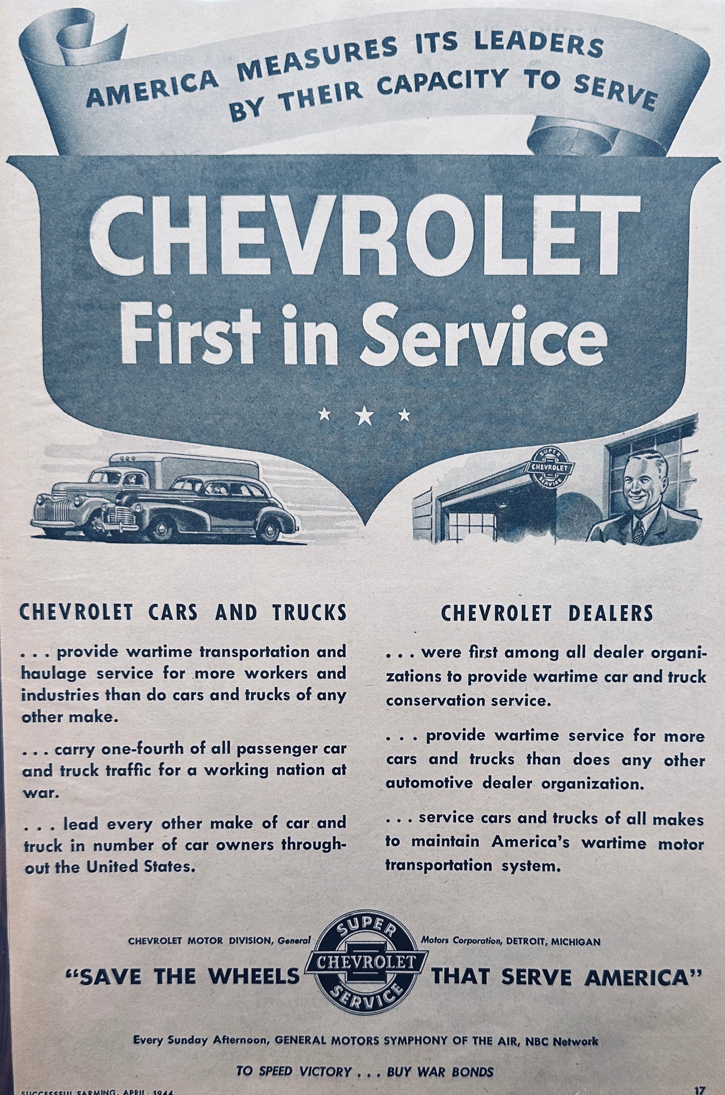 1944 Chevrolet Brand & Standard Oil  Magazine Ads