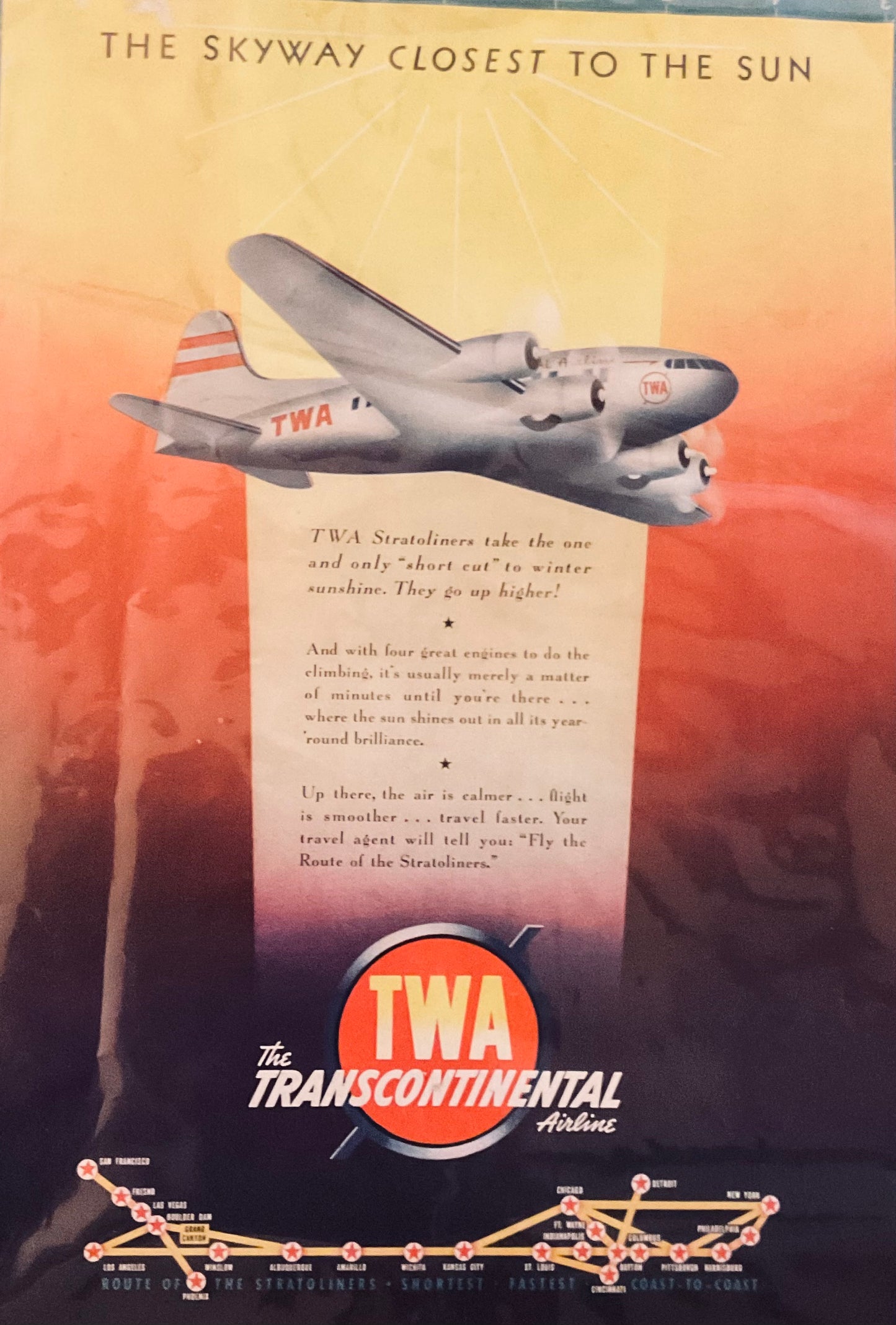 1947 ? TWA & Oldsmobile Magazine Ad Both Beautiful