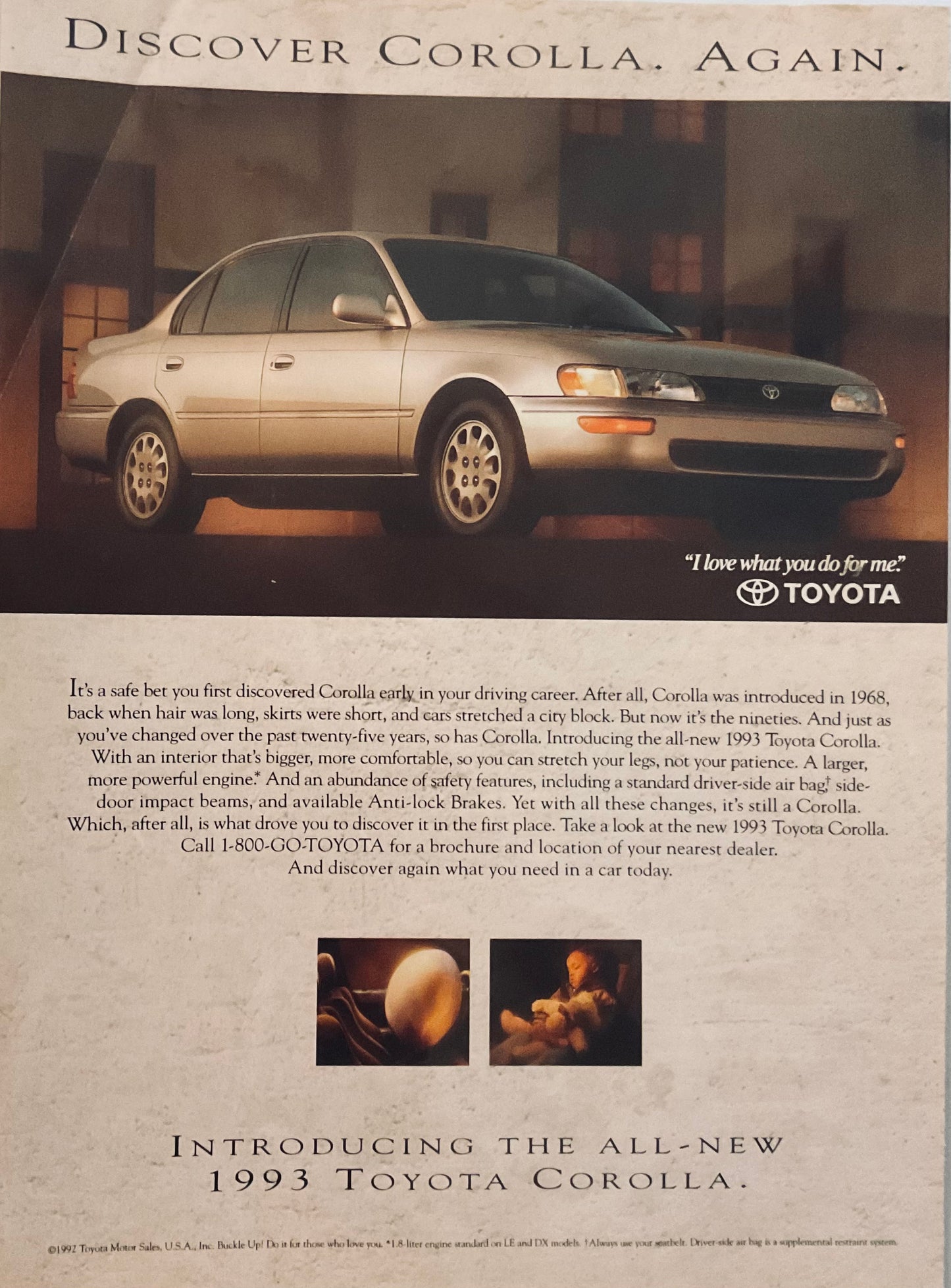 1993 Toyota Corolla 4-Door Sedan Magazine Ad