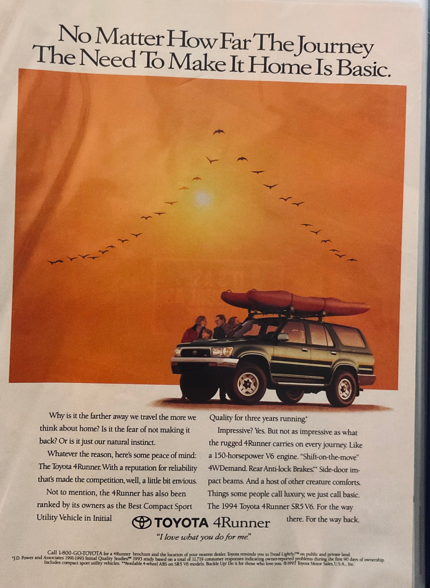 1994 Toyota 4Runner - I Love What You Do For Me - Magazine Ad