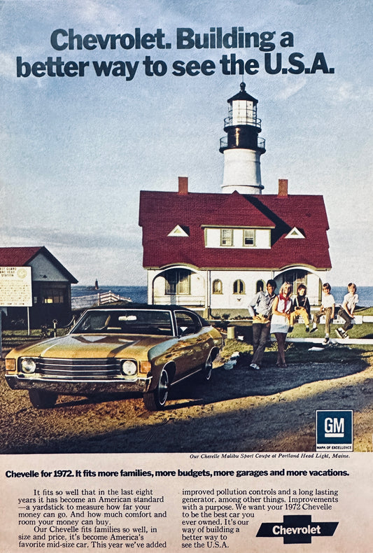 1972 Chevrolet Chevelle Malibu Sport Coupe - Portland Lighthouse Ad