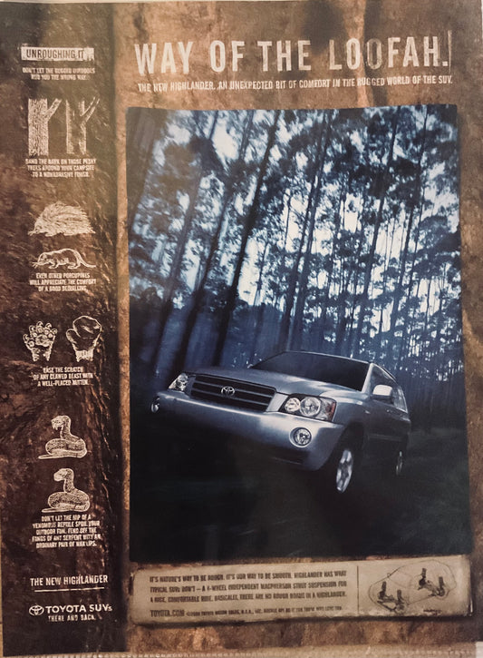 2000 Toyota Highlander - The way of the Loofah! Magazine Ad