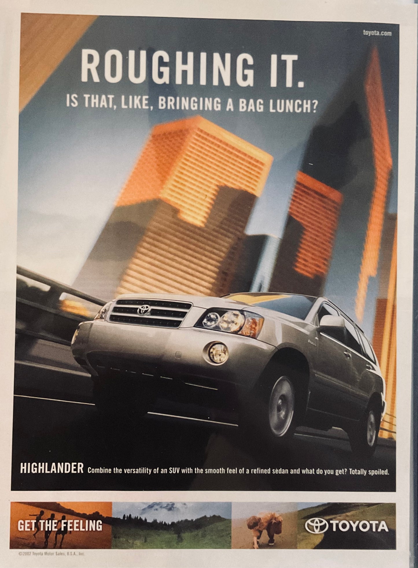 2002 Toyota Highlander Luxury SUV Magazine Ad - Roughing It