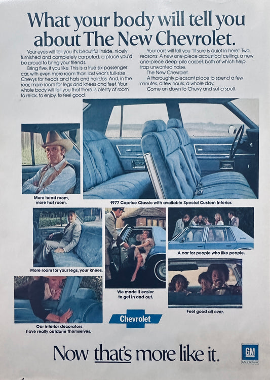 1977  Blue Chevrolet Caprice Classic Magazine Ad