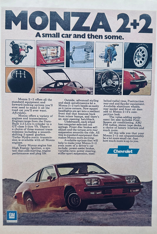 1976 Chevrolet Monza 2+2  A small Car and then Some Magazine Ad