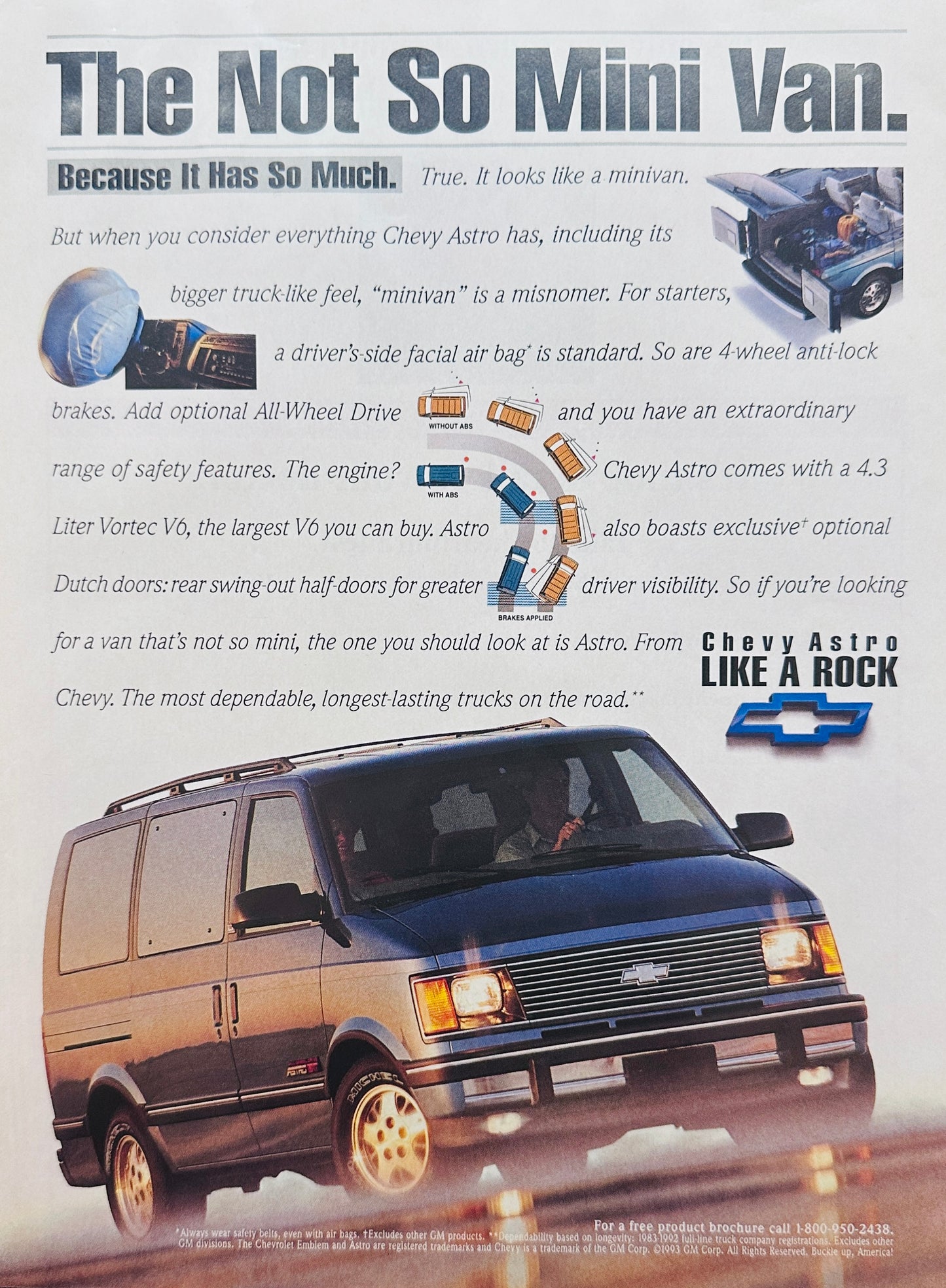 1993 Chevrolet Astro Van The Not So Mini Van - Magazine Ad