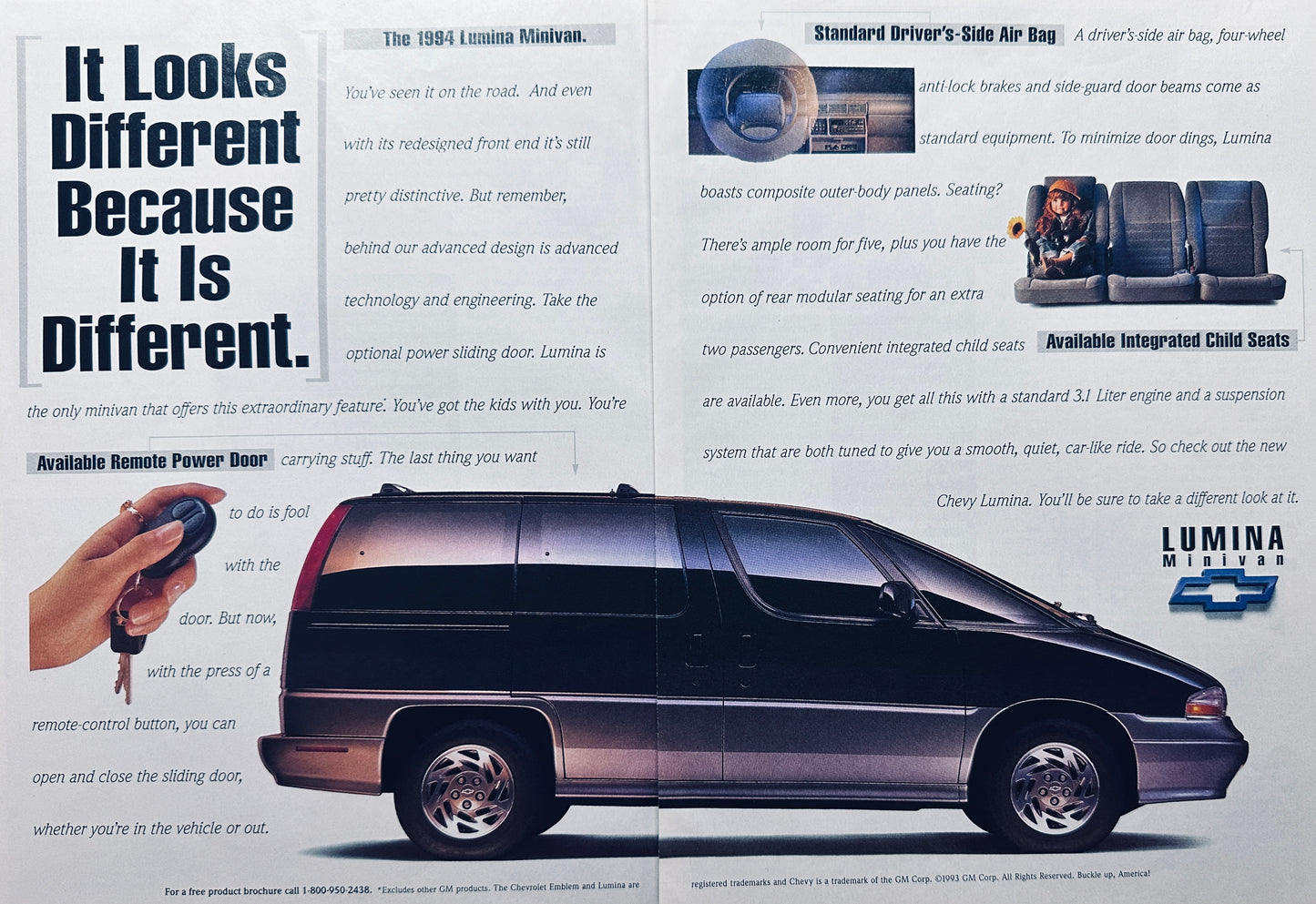 1993 Chevrolet Lumina Minivan 2-Page Magazine Ad