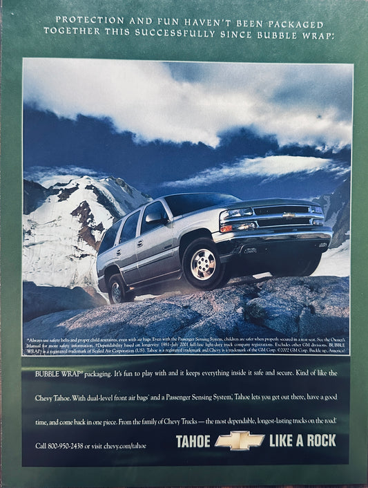 2003 Chevy Tahoe - Protection & Fun - Magazine Ad