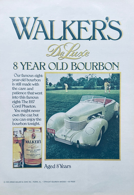 1975 Hey Bartender - Walkers Whiskey - Cord Phaeton - Cutty 12 - Magazine Ads