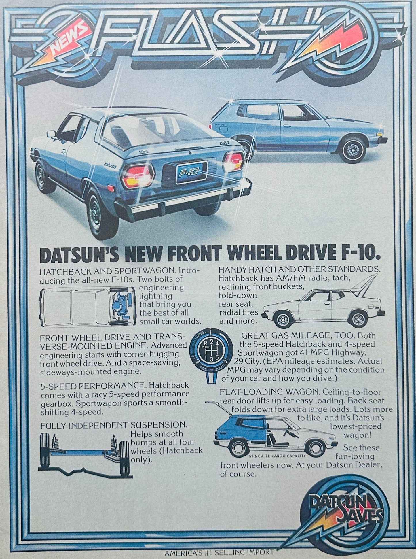 1976 Datsun F-10  - FLASH - Magazine Ad