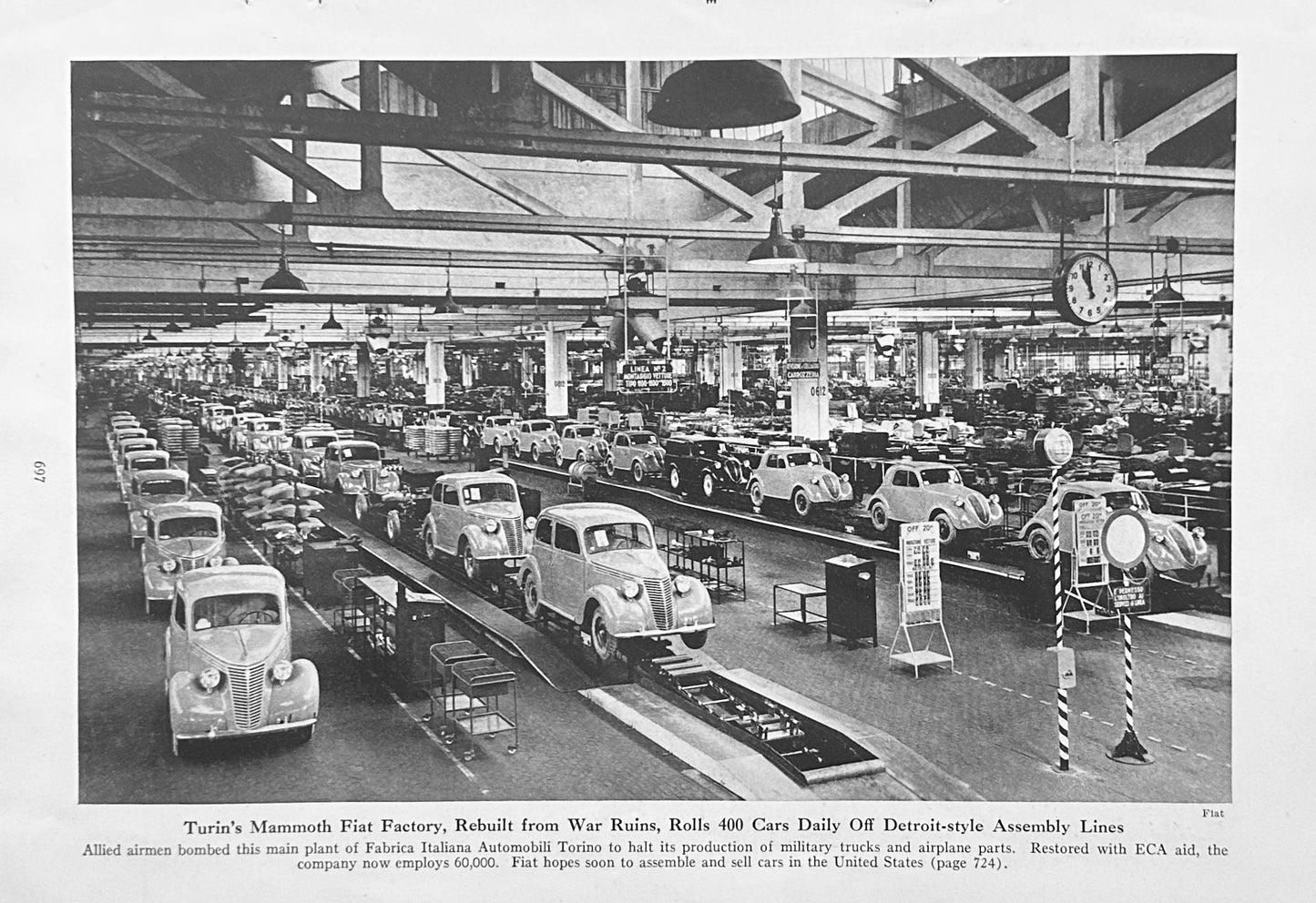 1949 Magazine Photo of the Fiat Production Line Turin Italy - Feature