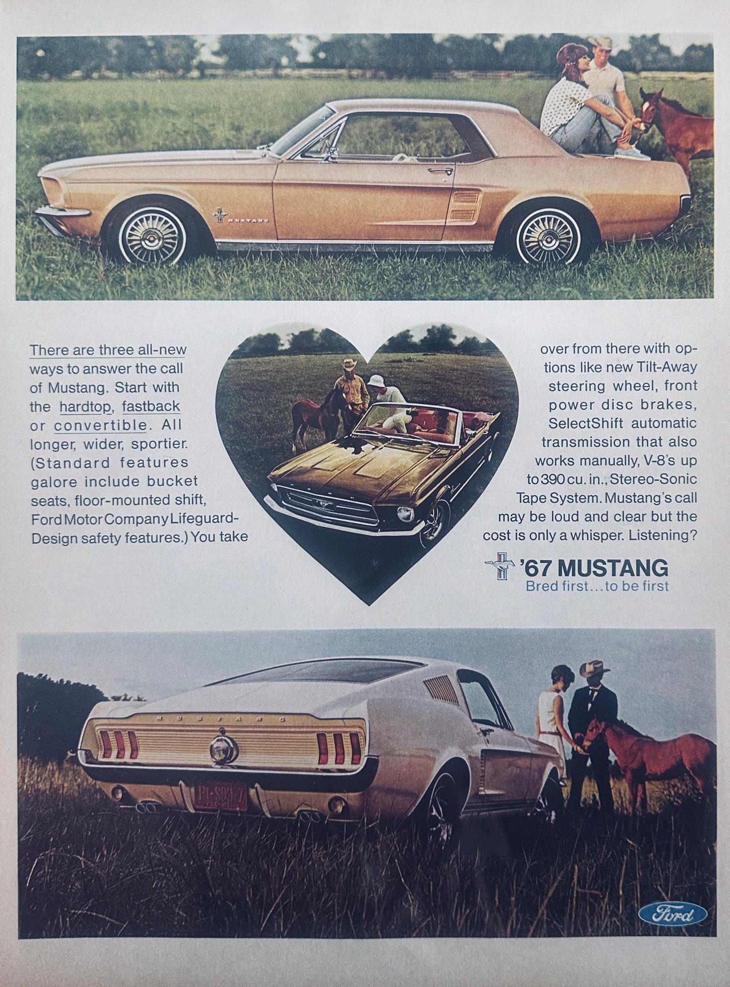 1967 Ford Mustang Hardtop, Convertible, Fastback - Your Choice - Magazine Ad