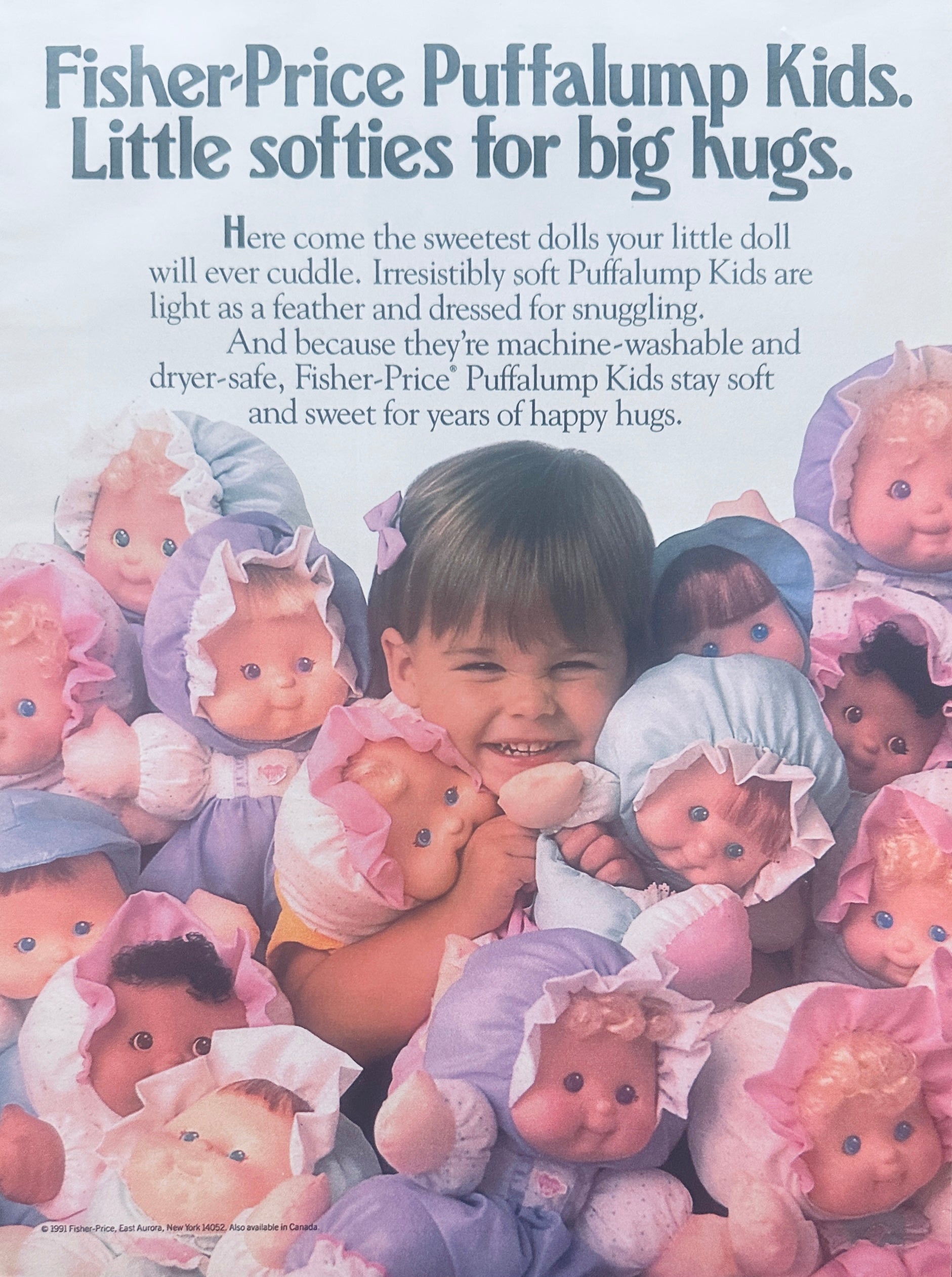 1991 Fisher Price Puffalump Kids Dolls Magazine Ad