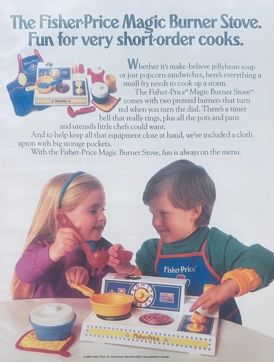 1992 Fisher-Price Magic Burner Stove - Playset - Magazine Ad