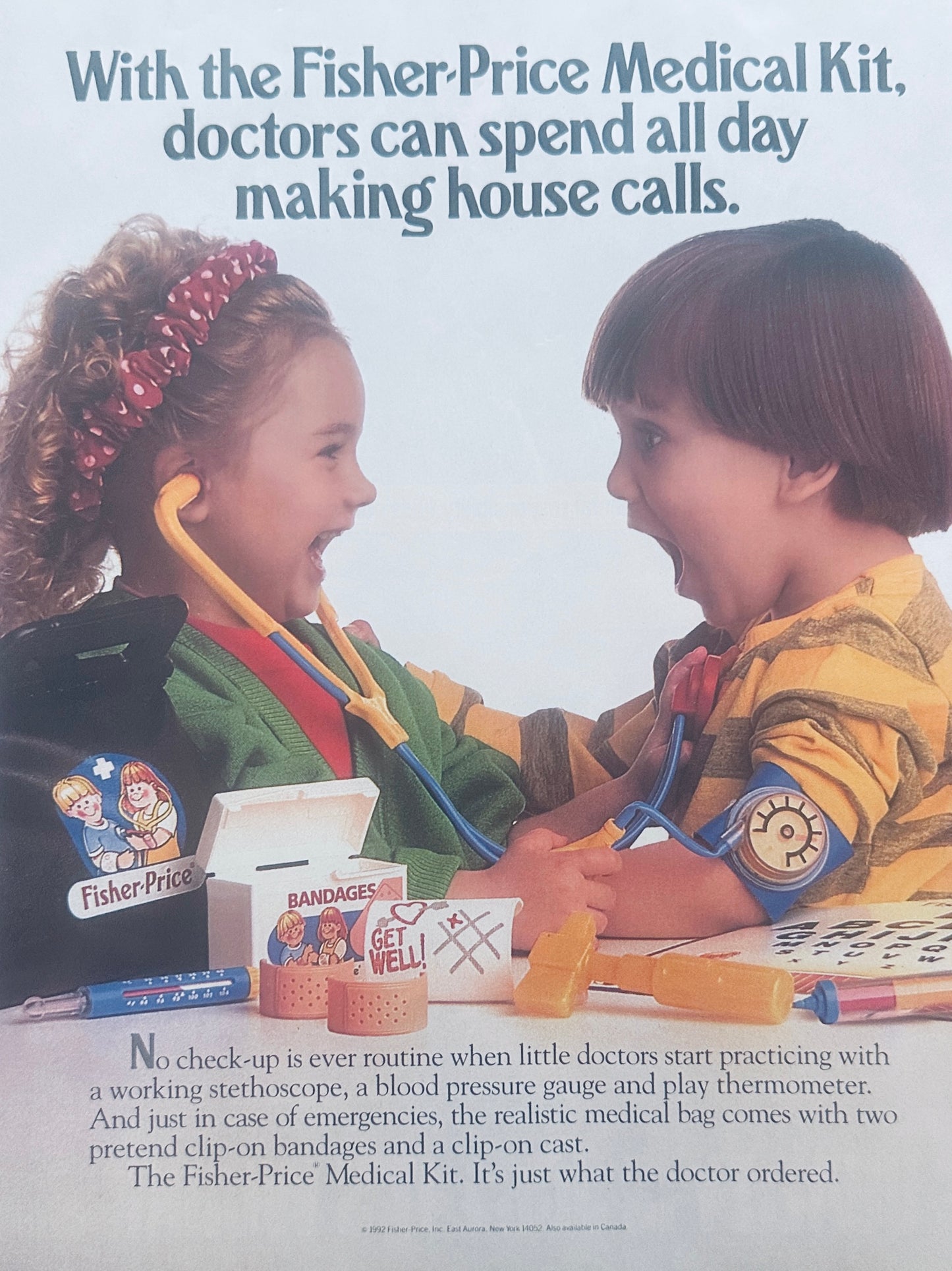 1992 Fisher-Price Toy Medical Kit Advertisement