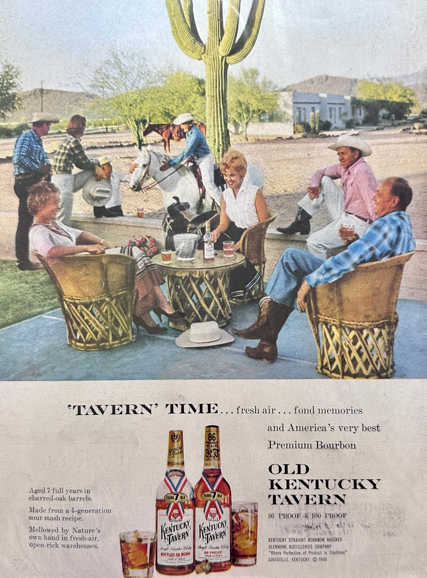 1966 two-Tone Blue-White British-made Hillman & Old Kentucky tavern Whiskey Ads