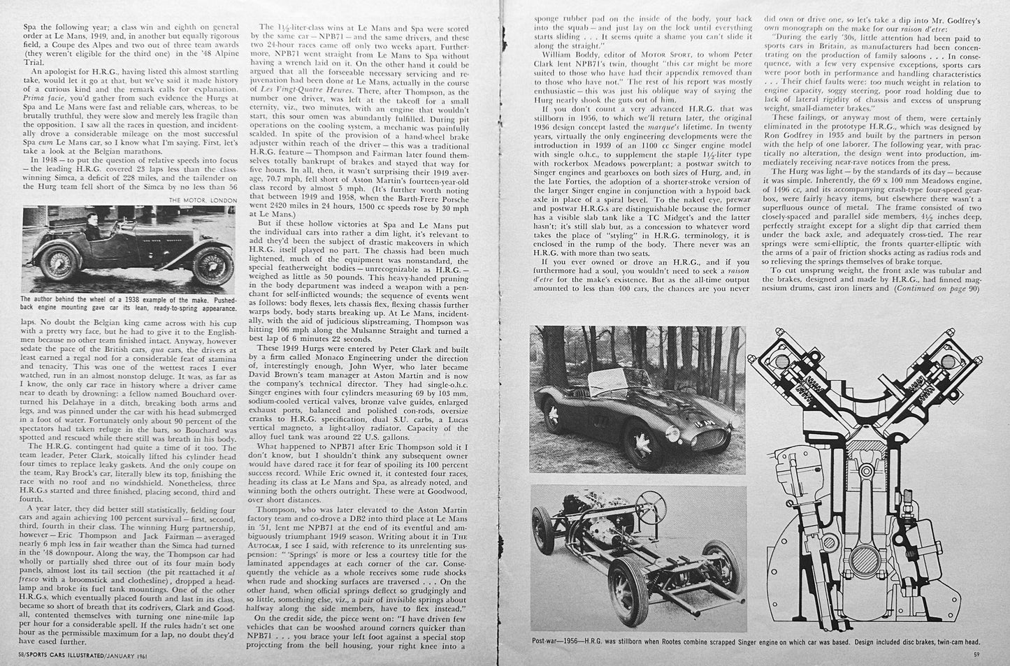 1961 Feature Magazine article on Hurg Automobile  - 1936 HRG