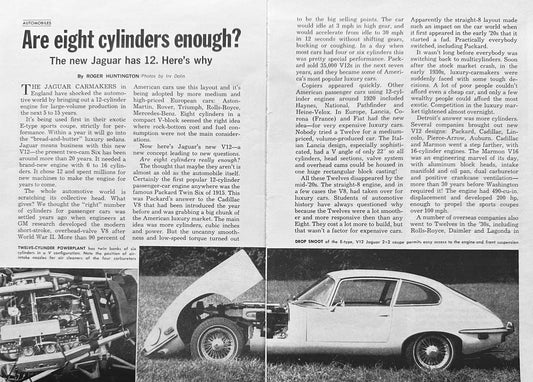 1972 Jaguar XK-E Are 8 Cylinder Enough? Magazine Article