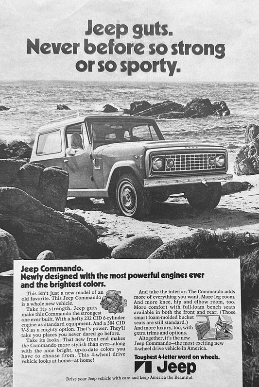 1973 Jeep Commando on a Rocky Beach