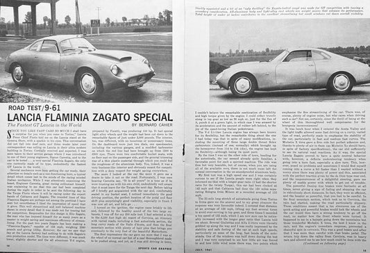 1961 Lancia Flaminia Zagato Special - Period Magazine Article