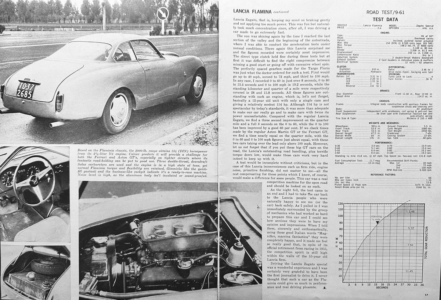 1961 Lancia Flaminia Zagato Special - Period Magazine Article