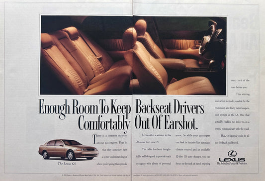 1993 Lexus GS 2-Page  Magazine Ad - Relentless Pursuit of Perfection -