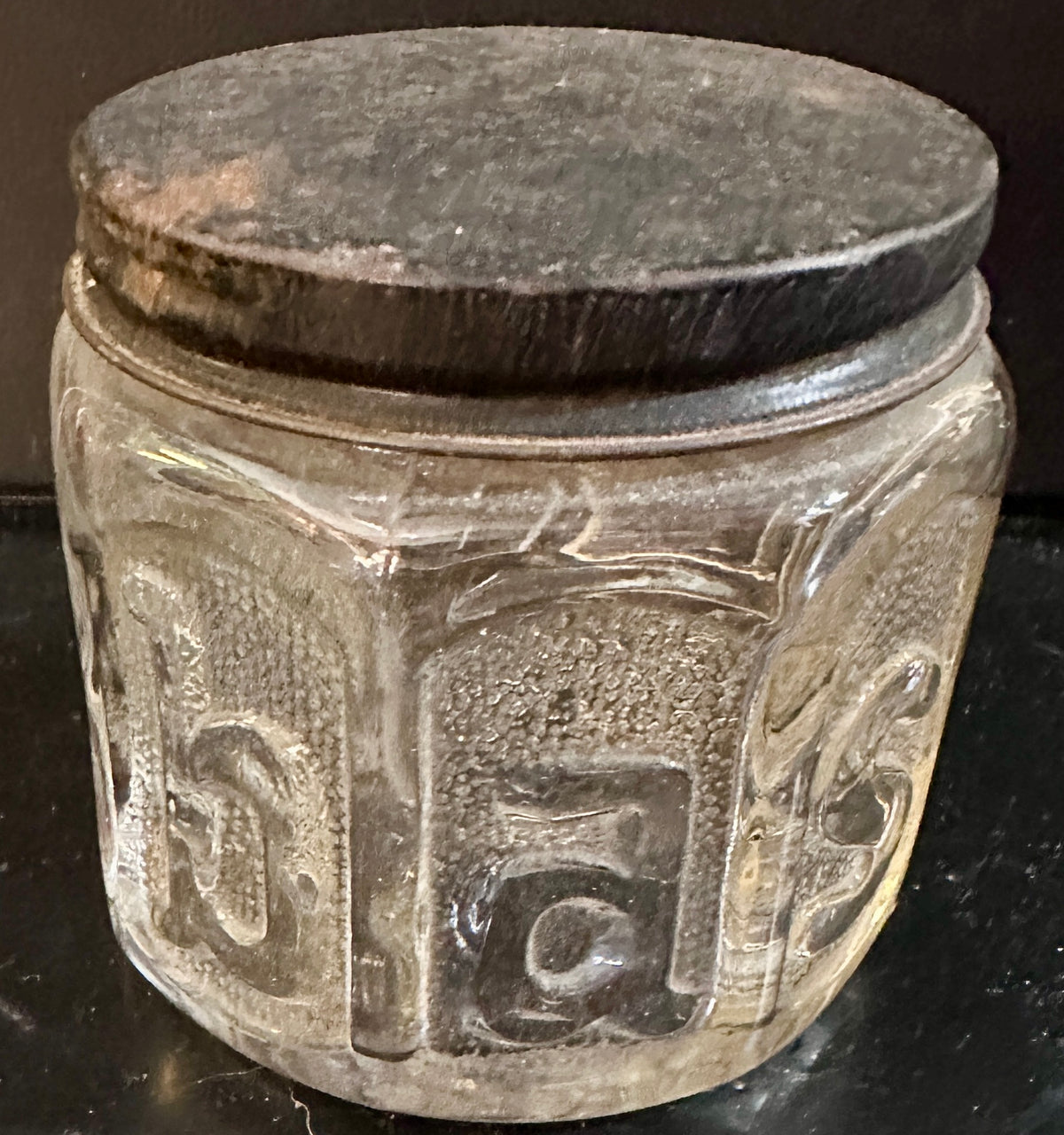 1930-ish Vintage Octagonal Barbasol Shaving Cream Jar with Lid