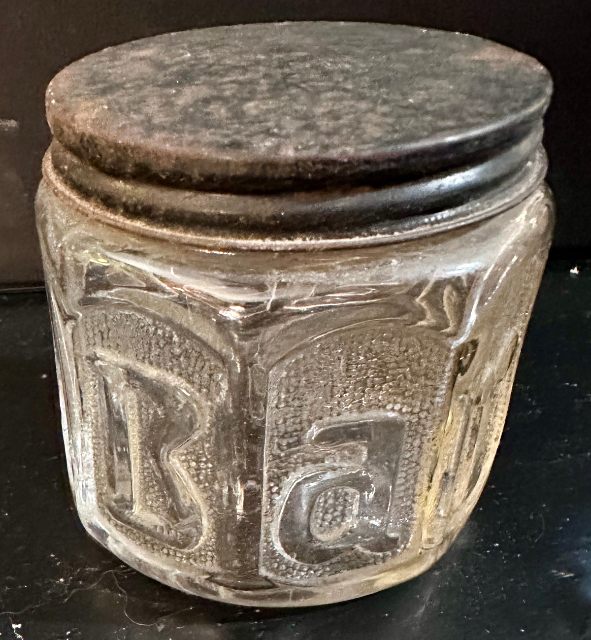 1930-ish Vintage Octagonal Barbasol Shaving Cream Jar with Lid