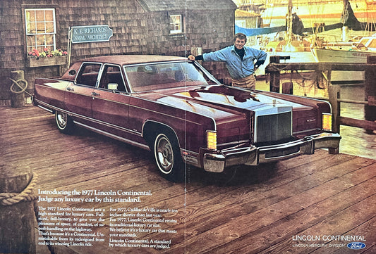 1977 Lincoln Continental Centerfold Magazine Ad KE Richards Naval Architect