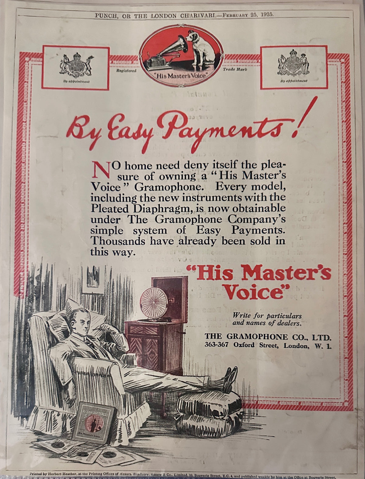 1925 Dual Sided  Gramophone & Parker Duofold Pen British Ad #N1550