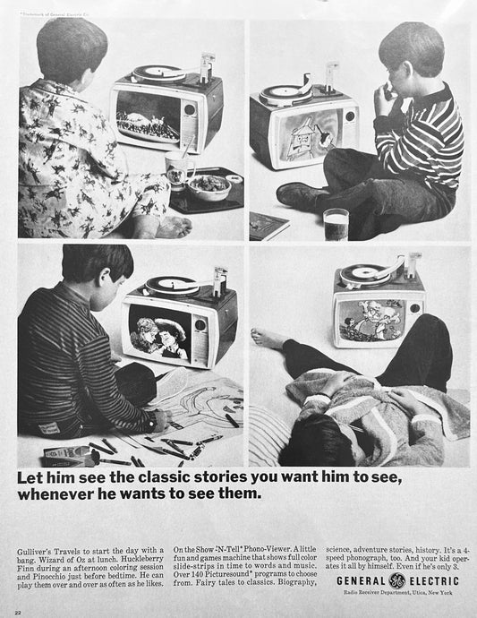 1966 General Electric Phono-Viewer Magazine Advertisement