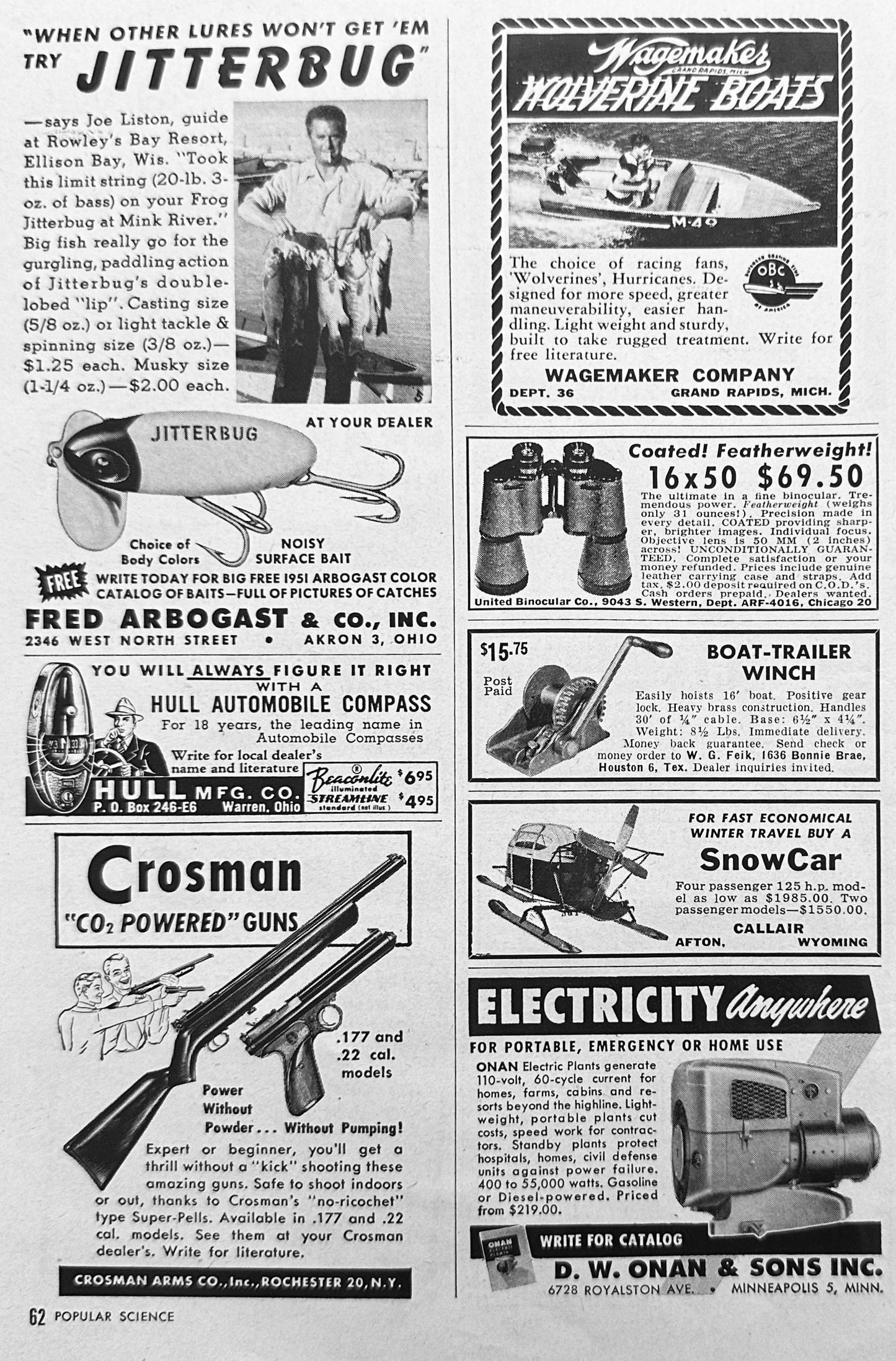 1951 Graflex Century Camera + Misc. Small Sporting Goods Ads