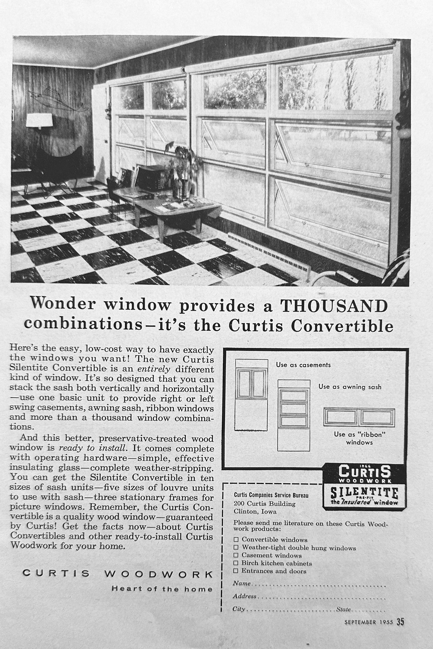 1955 Graflex Graphic 45 + Curtis Windows Garage Door Panel Like - Vintage Ad