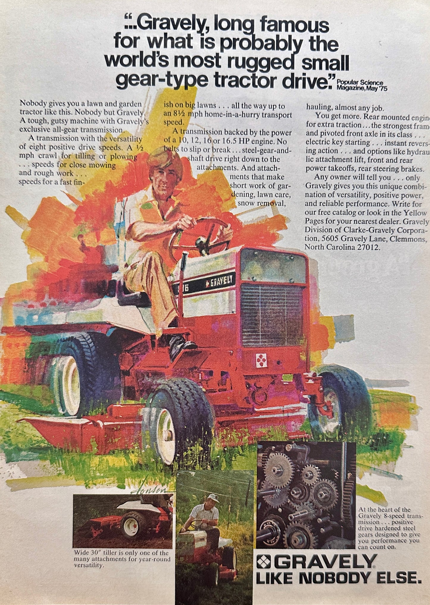 1975 Gravely Lawn & Garden Tractor Magazine Ad