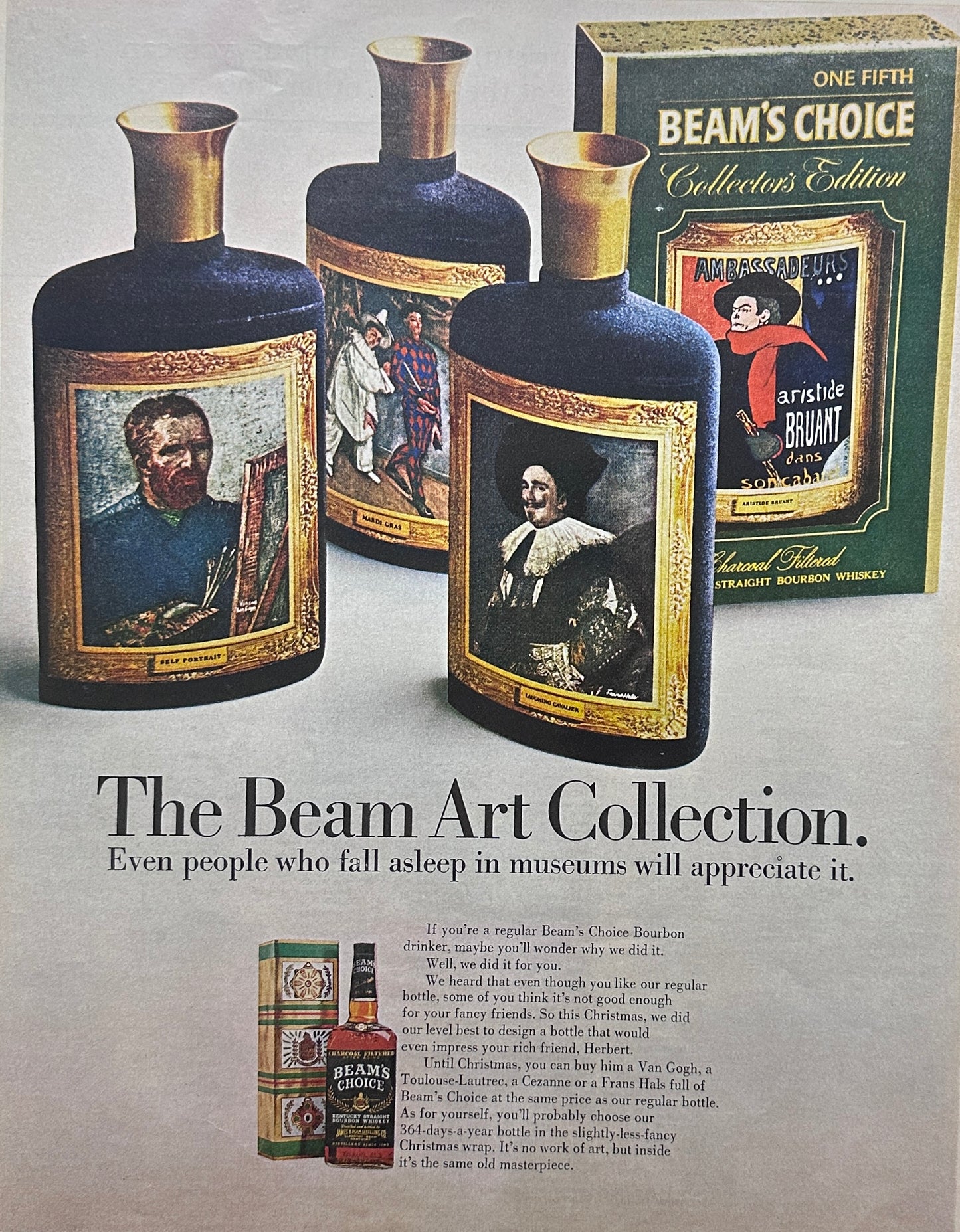 1966 Jim Beam Art Collection Limited Edition Gift Set - Magazine Ad