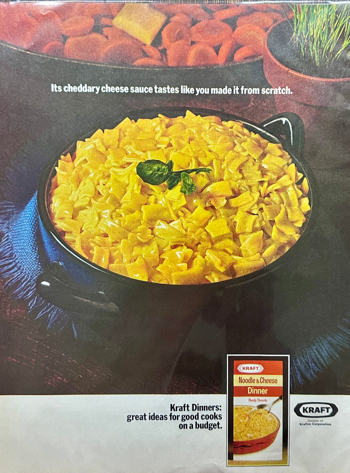 1972 Kraft Noodle & Cheese Boxed Meal - Magazine Ad