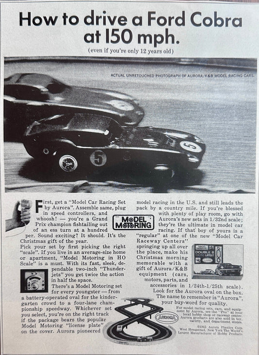 1965 Model Car - Ford Cobra - Aurora - Model Motoring - Magazine Ad