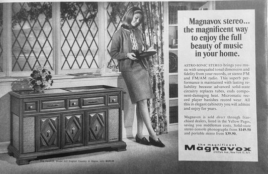 1965 Magnavox Stereo Floor Console - Hartwick Model 622 - Magazine Ad